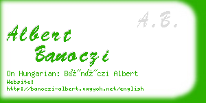 albert banoczi business card